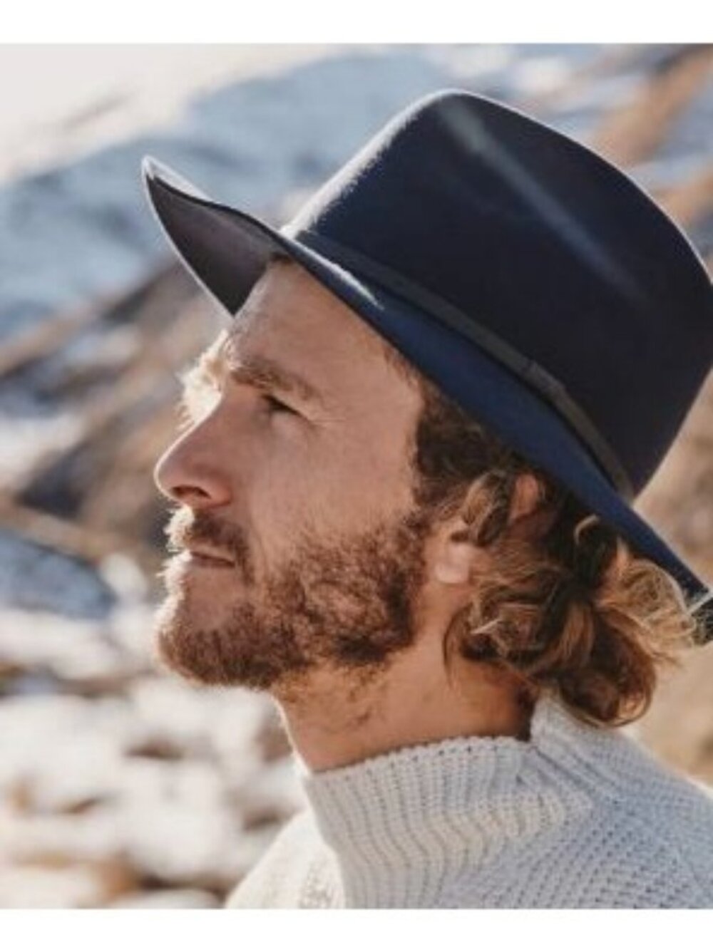 NEW Will + Bear Anderson Soft Felt Fedora Hat, Navy, Size Small